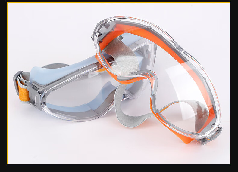 Minggu Fully Enclosed Industrial Safety Goggles Windproof Dustproof Riding Glasses with Black Frame Transparent Lens 10