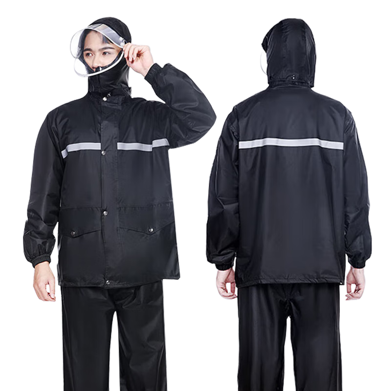 Dipuer Raincoat for Food Delivery Riders, Heavy Rain Protection, Electric Bike Adult Two-Piece Raincoat, Motorcycle Suit, Unisex