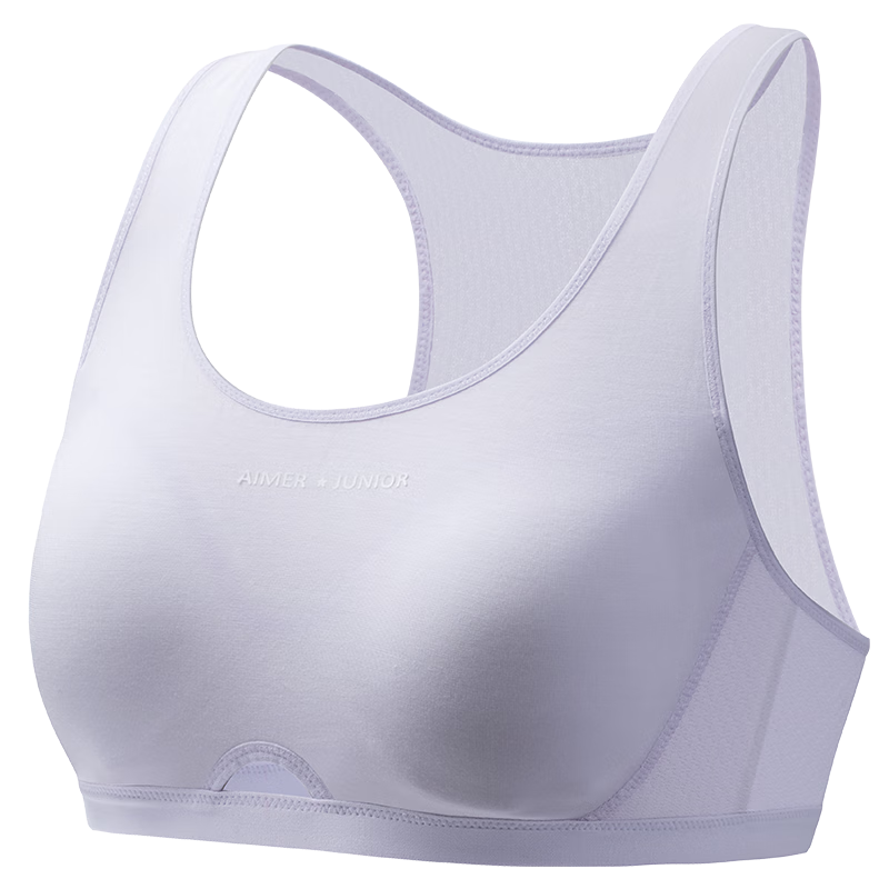 AIMER JUNIOR Milk Skin® Girls' Training Bra for Puberty, Three-Stage Sports Bra, Three-Stage Taro Sweet, Size 165