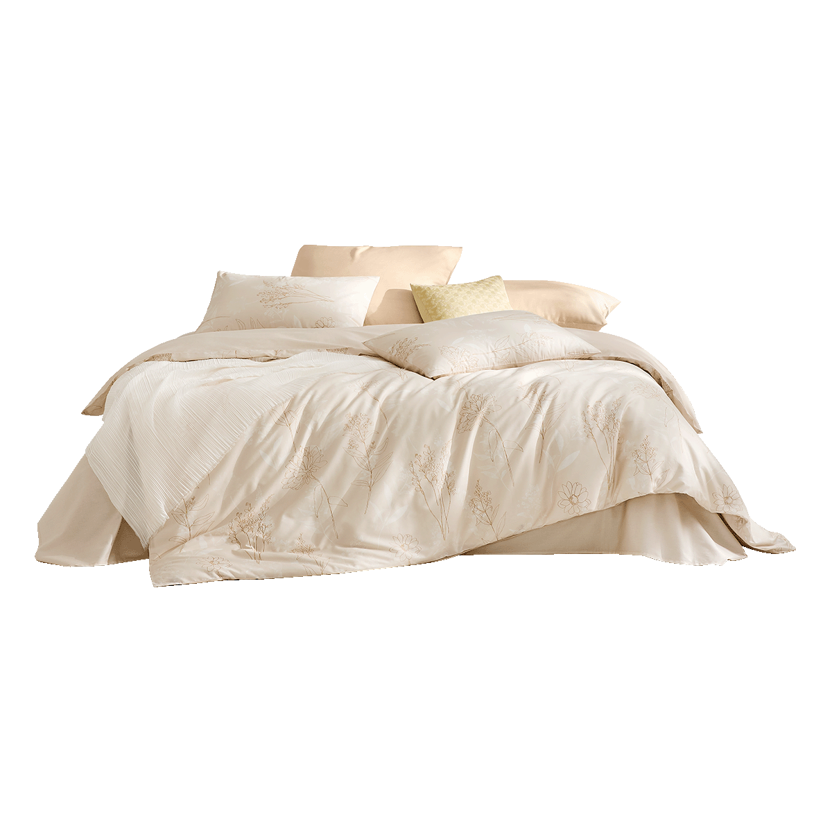LUOLAI Home Textiles, 100% Pure Cotton Bedding Set, Four-Piece Set Including Duvet Cover And Bedsheet, 200*230cm, Jingdong Customized Versio