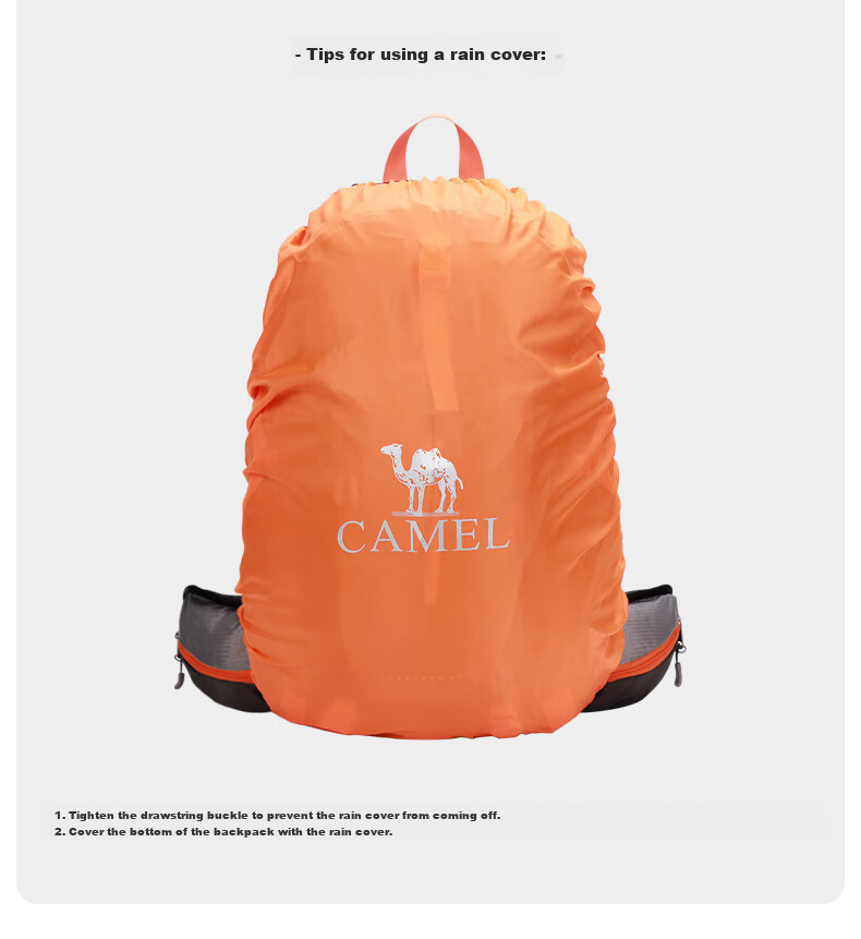 CAMEL Mountain Climbing Backpack, Outdoor Professional Backpack, Sports Backpack for Men And Women, Large Capacity, Lightweight Hiking Bag, Silver Gray 12