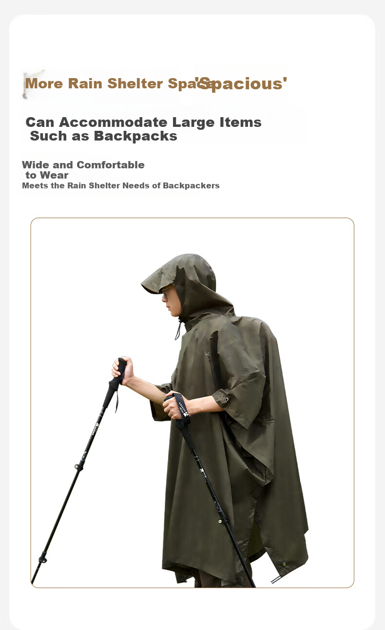 MOBIGARDEN Outdoor Camping Hiking Ultra-Light Multifunctional Rain Poncho, Raincoat, And Sunshade Three-In NX23667004 Lemon Gree 9