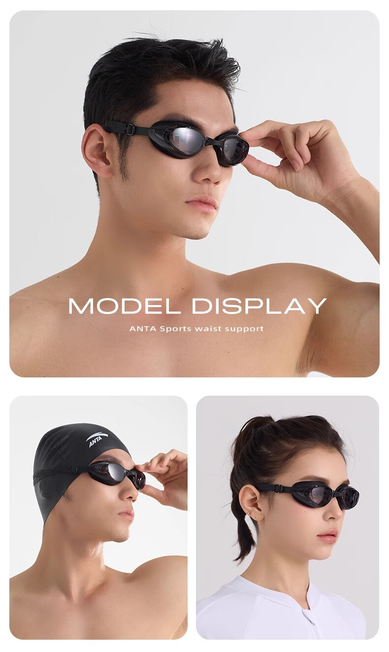 ANTA Swimming Goggles with Prescription Lenses, Waterproof Anti-Fog High-Definition Professional Swim Glasses And Cap Set for Men And Wome 9