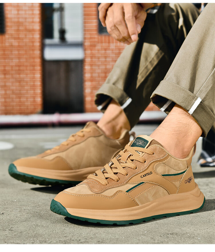 CARTELO Men's Casual Sports Sneakers, Autumn And Winter Thick-Soled Outdoor Jogging Hiking Travel Retro Versatile Classic New Style 8
