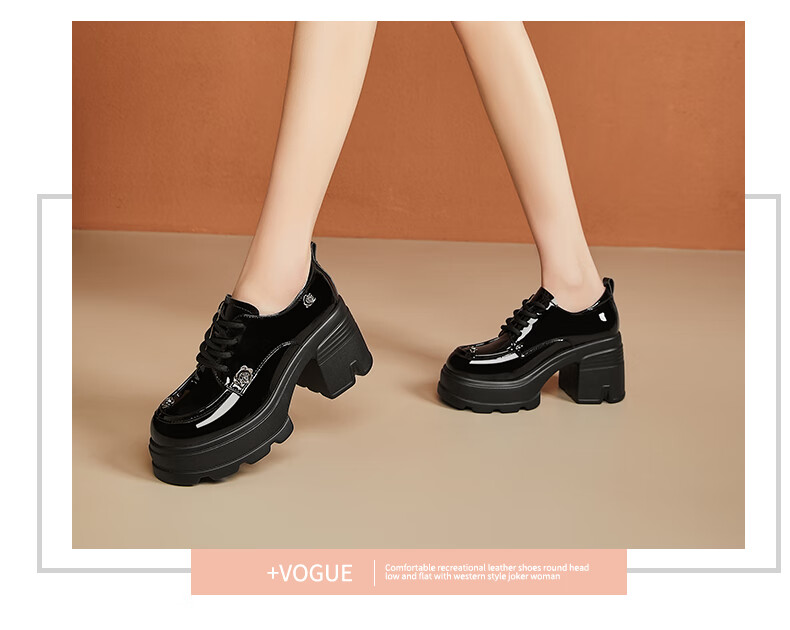 DAPHNE Women's High Heels with Chunky Heel, Fashionable Embellished Soft Sole, Height-Increasing Leather Shoes, Suitable for Dates And Commuting, Single Shoes for Women, Black, Size 38 5
