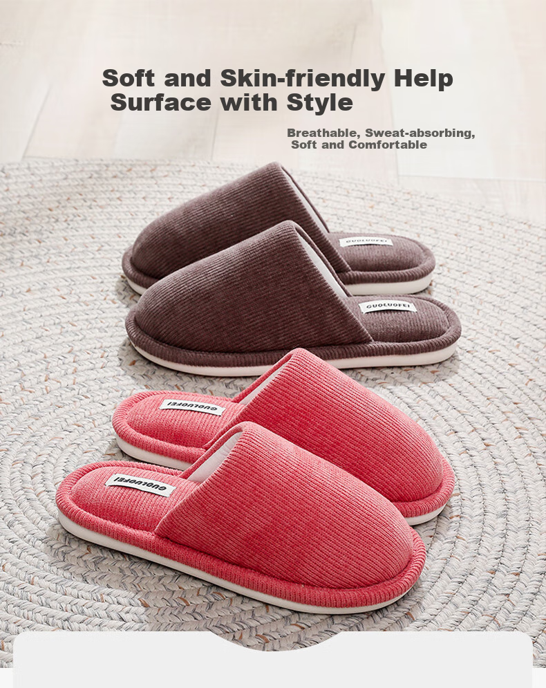 GUOLUOFEI Japanese-Style Slippers for Men And Women, Couples Spring And Summer Home Use Sweat-Absorbing Breathable Non-Slip Floor Slippers, Red, Size 38-39 1