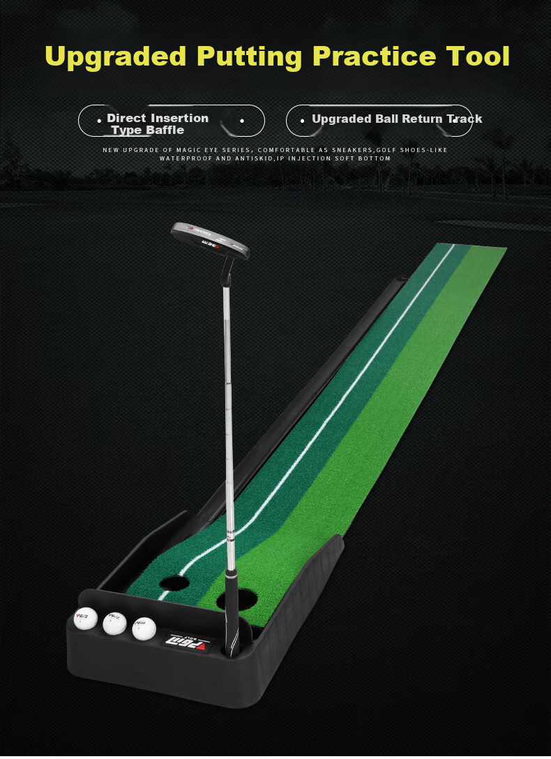 PGM Golf Putting Practice Device, Indoor Golf, Plastic Practice Device, Golf Accessories, Simulated Grass 1