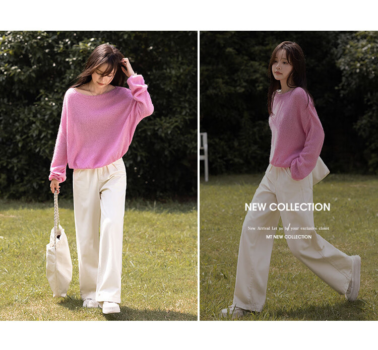 MT Japanese Soft Style Winter Simple Versatile Pullover Gentle Solid Color Long Sleeve Knit Sweater 8