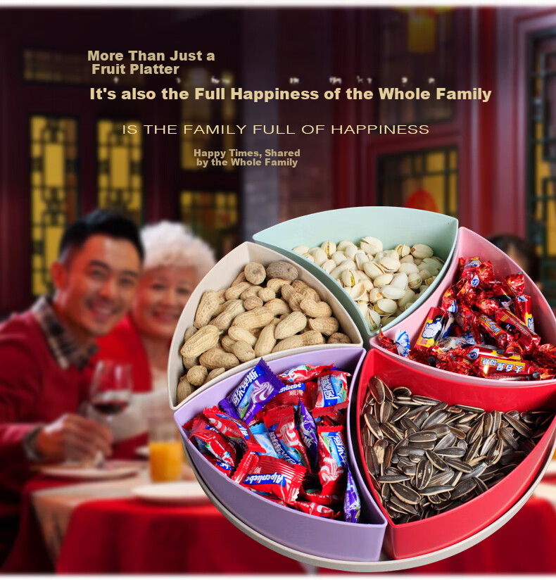 Jinghuisichuang Fruit And Nut Snack Storage Box, Dried Fruit And Nut Tray, Melon Seed Dish, Nuts And Seeds Plate, Stylish Creative Candy Box 1