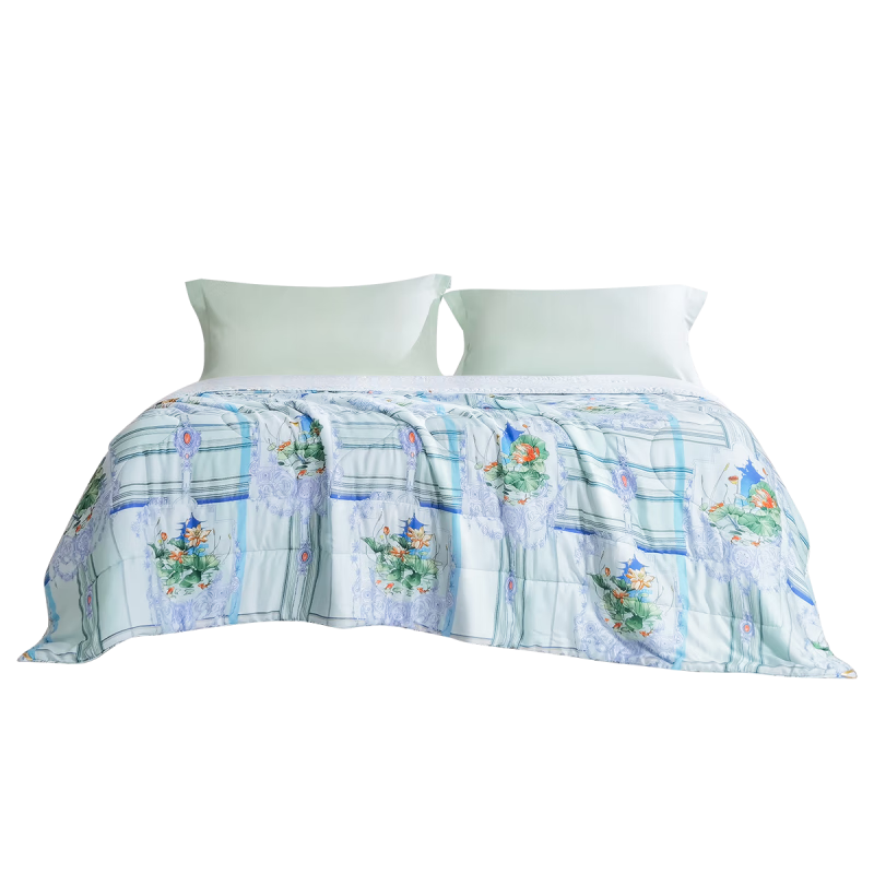 Fuanna Summer Cooling Quilt 60s Tencel Cooling Blanket Machine Washable Antibacterial Naked Sleep Air Conditioning Quilt Single Summer Quilt 152x210cm