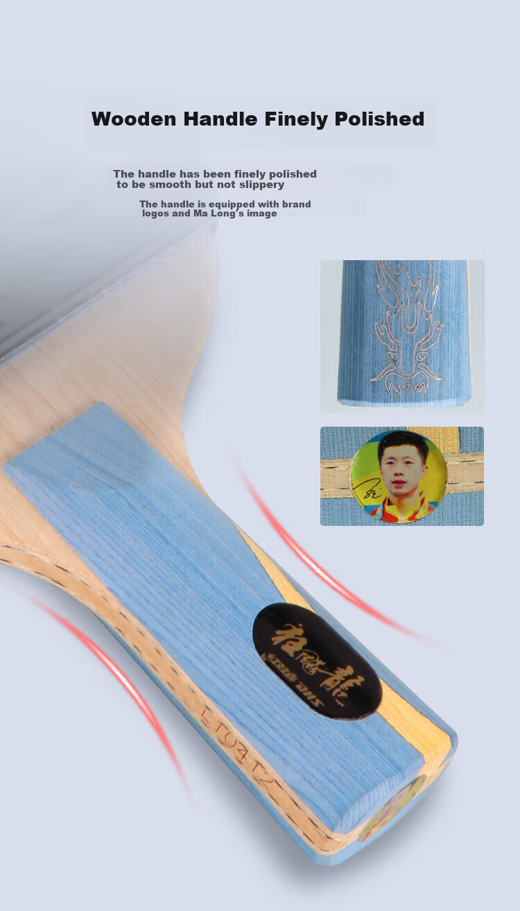 DHS Jinmanquan Kuangbiao Ma Long Gift Box Table Tennis Racket, Straight Handle, Blue Sponge, Orange Sponge, Professional Competition Paddle 5