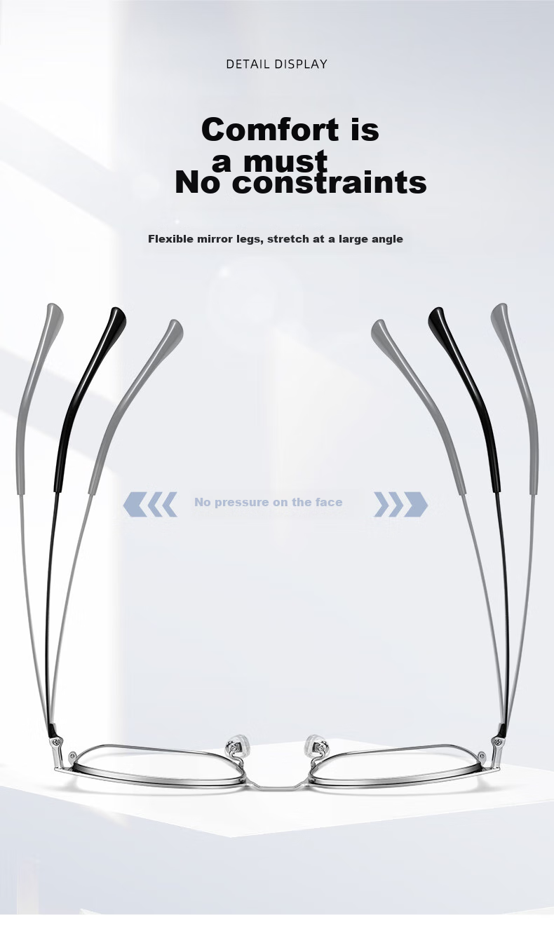 CAPONI Japanese Imported Photochromic Reading Glasses for Men, Smart Zoom, Ultra-Light Semi-Rimless, High-Definition, Anti-Blue Light, Pure Titanium, Bifocal 7