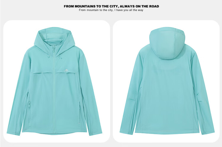 Pioneer Camp Zhuque Sun Protection Jacket for Women, Summer Outdoor Breathable UV-Resistant Hooded Original Yarn Sun Protection Clothing, Lightweight Outer Coat 22