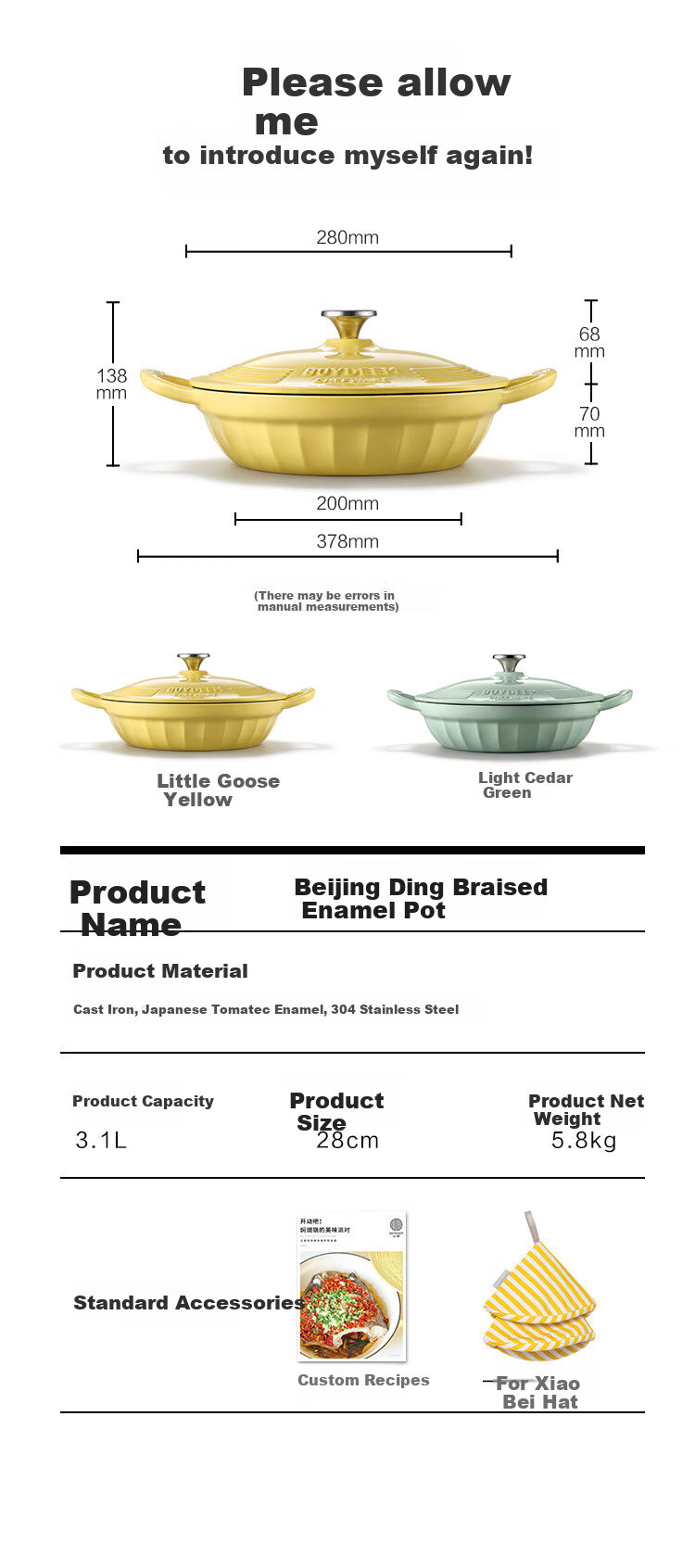 Buydeem Enamel Cast Iron Pot, Stew Pot, Braising Pot, Baking Pot, Seafood Pot, White Enamel, 28cm, Flowing Gold, Purple 11