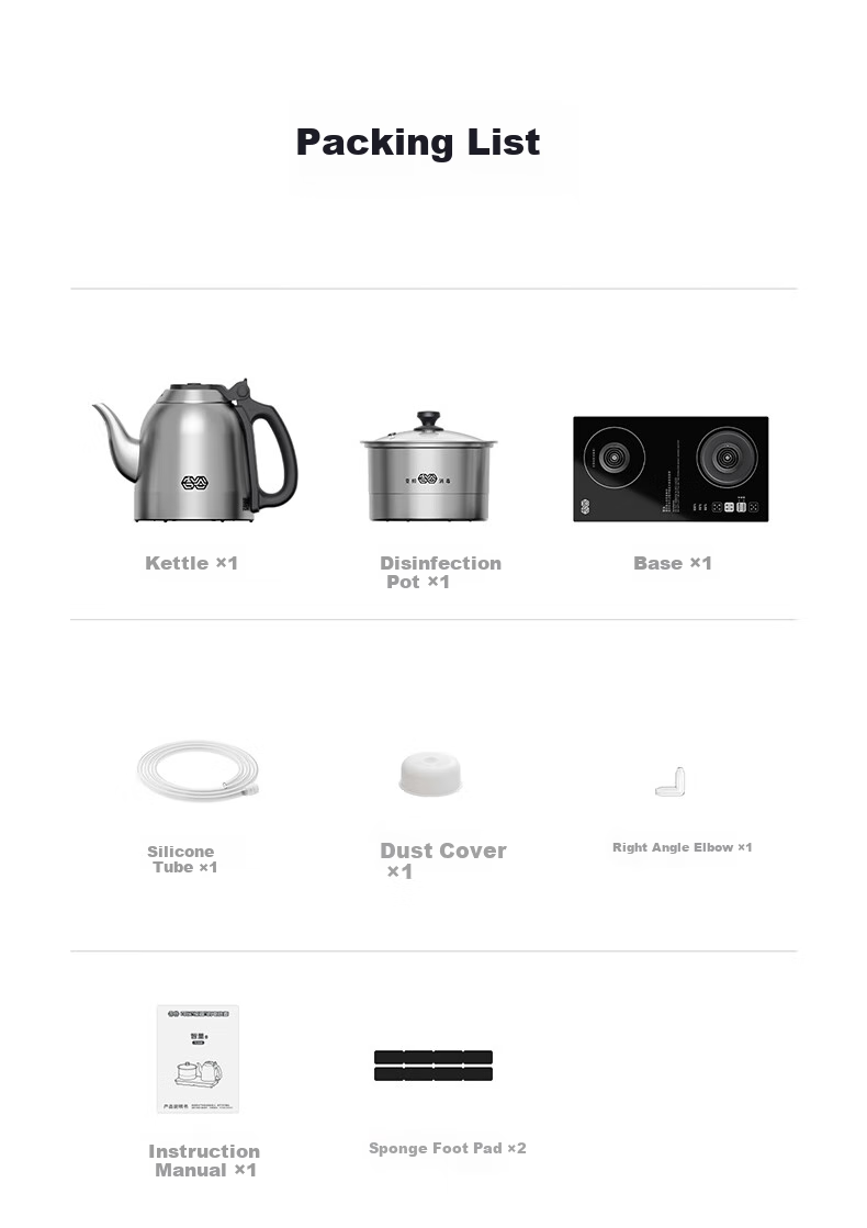 K·KOU Fully Automatic Dual-Base Electric Kettle with Water Inlet, Tea Station All-In Boiling Point Constant Temperature Electric Tea Stove Set for Brewing Tea [1.2L + 0.8L] TC008 11