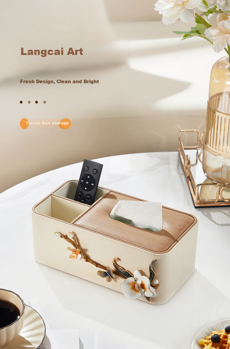 Nuoshiman Luxury Tissue Box, Living Room High-End Coffee Table Decoration, Multifunctional Storage, Housewarming Gift for Moving 1