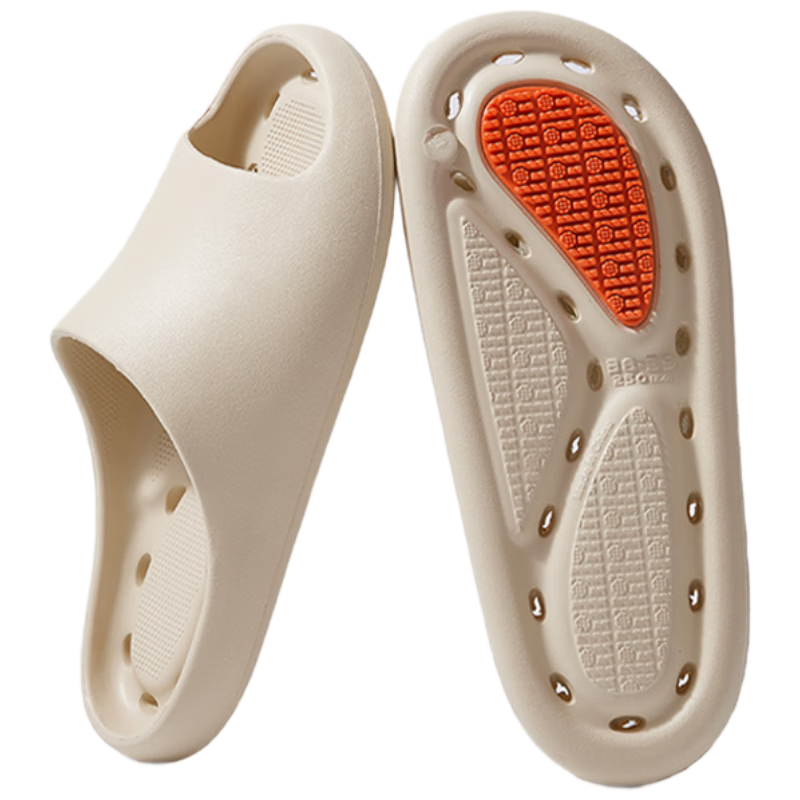 Sanli Bathroom Slippers for Men And Women, Non-Slip Indoor Sandals for Shower And Bathroom, Beige, Size 40-41