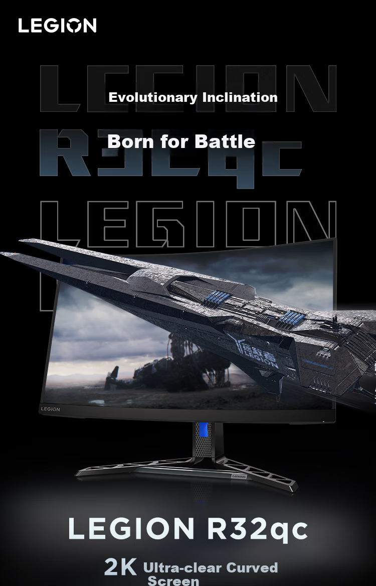 Lenovo Savior 32-Inch Curved Screen, Native 180Hz, Hardware Low Blue Light Eye Protection, High Color Gamut, Height Adjustable And Rotatable Y7000P Gaming Monitor R32qc-30 2
