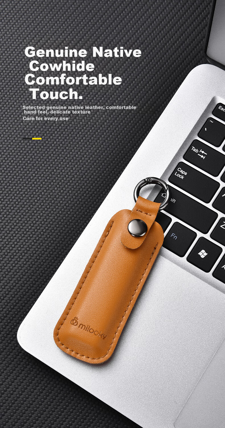 DiyiGongfang Genuine Leather USB Flash Drive Storage Case, Anti-Loss Shell, Suitable for SanDisk, Kingston, Gopro, Hikvision, USB Drive And U-Shaped Case, Cowhide Leather Business Portable Keychain Pendant Protective Cover 3