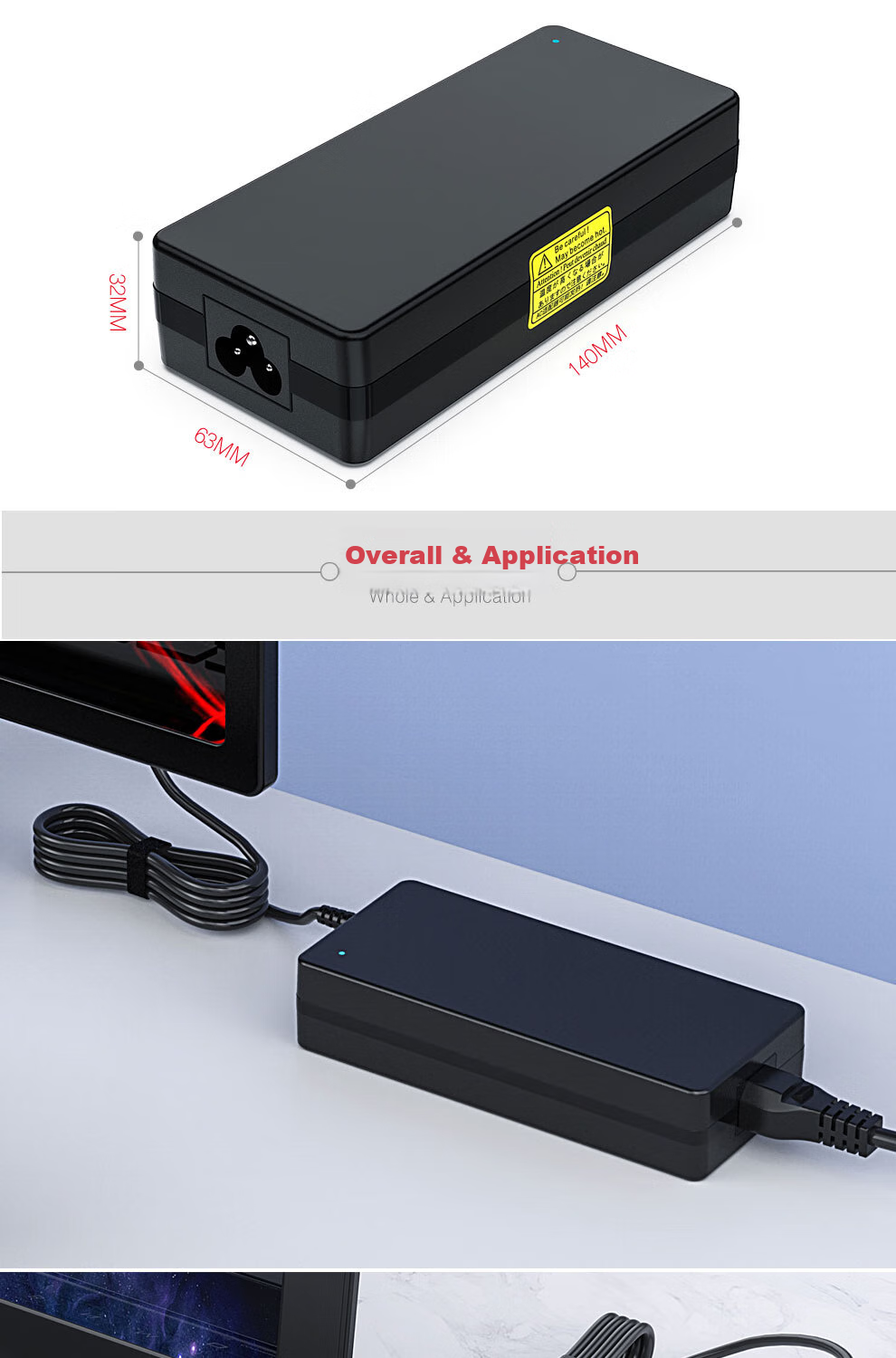 Delippo 12V10A Power Adapter Compatible with All-In Desktop Computers, Mini PCs, 12V6A/7.5A/6.5A Vacuum Cleaners, Subwoofers, Speakers, LED Screens, Monitors 5