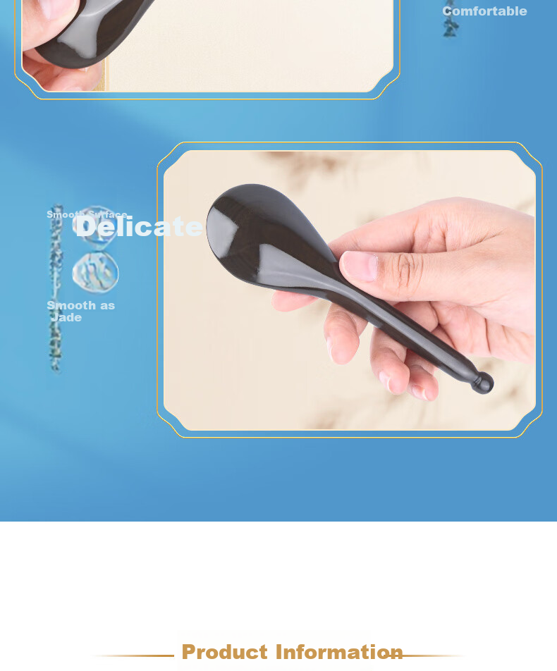 CAIYAOSHI Shi Shui Bian Stone Head Meridian Comb Scraping Board Eye Muscle Release Stick Facial Massage Swallow Tail Cone Health Care Dampness Removal Dormitory Student Mid-Autumn Festival Gift for Women, Elders, Parents And Teachers 12