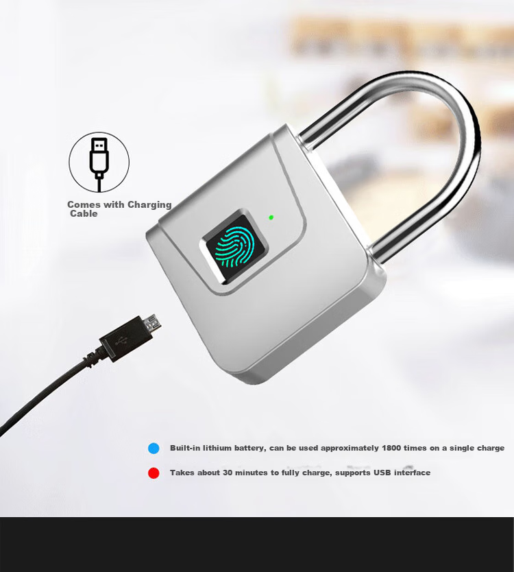 Dipuer Fingerprint Smart Padlock for Home Indoor Security, Electronic Smart Lock for Main Door with Password Lock 7