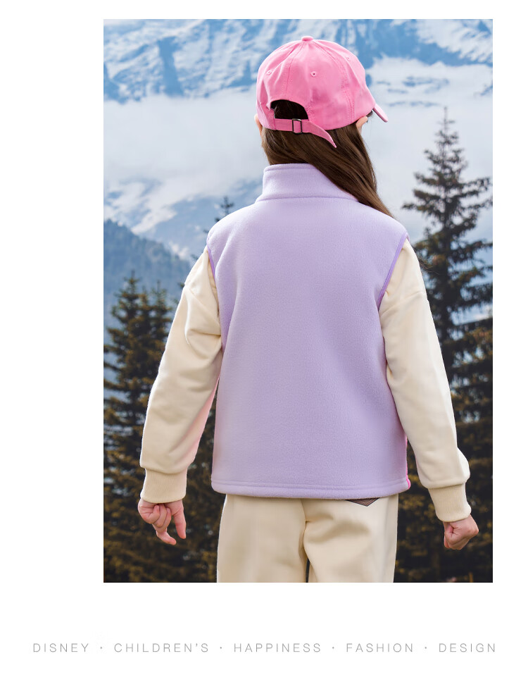 Disney Children's Clothing Vest for Spring And Autumn Wear, Girls' Strawberry Bear Waistcoat, Autumn Girls' SS98253-1, Purple, Size 150 11