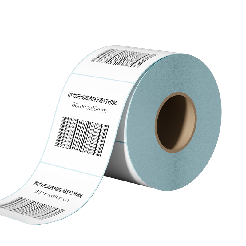 Deli 60*80mm 500 Sheets*24 Rolls Mint Sea Triple-Protection Thermal Label Paper Express Delivery Adhesive Printing Paper ZG174 [Compatible with 3-Inch Label Makers 720C And Others]