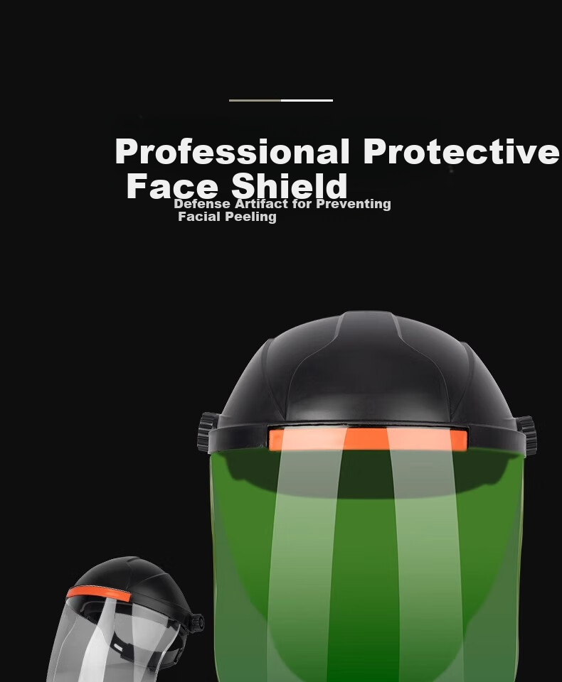 Minggu Protective Welding Face Shield Head-Mounted Anti-Burn Face Mask Yellow Top Aluminum Edge Protective Mask 1