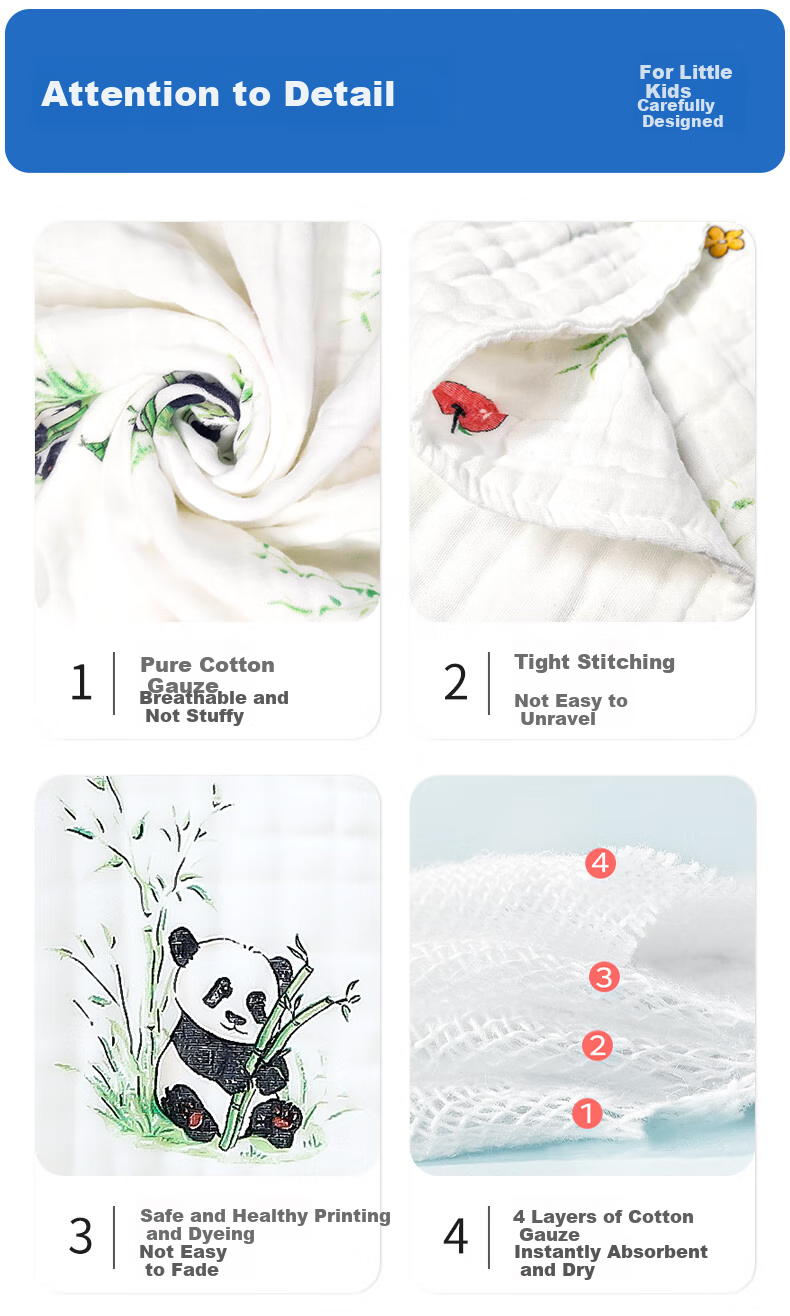Nanjiren Baby Bath Towel, Pure Cotton, Dense Gauze Bath Towel, Wrap Towel, Newborn Children's Large Towel, 110*110CM 12