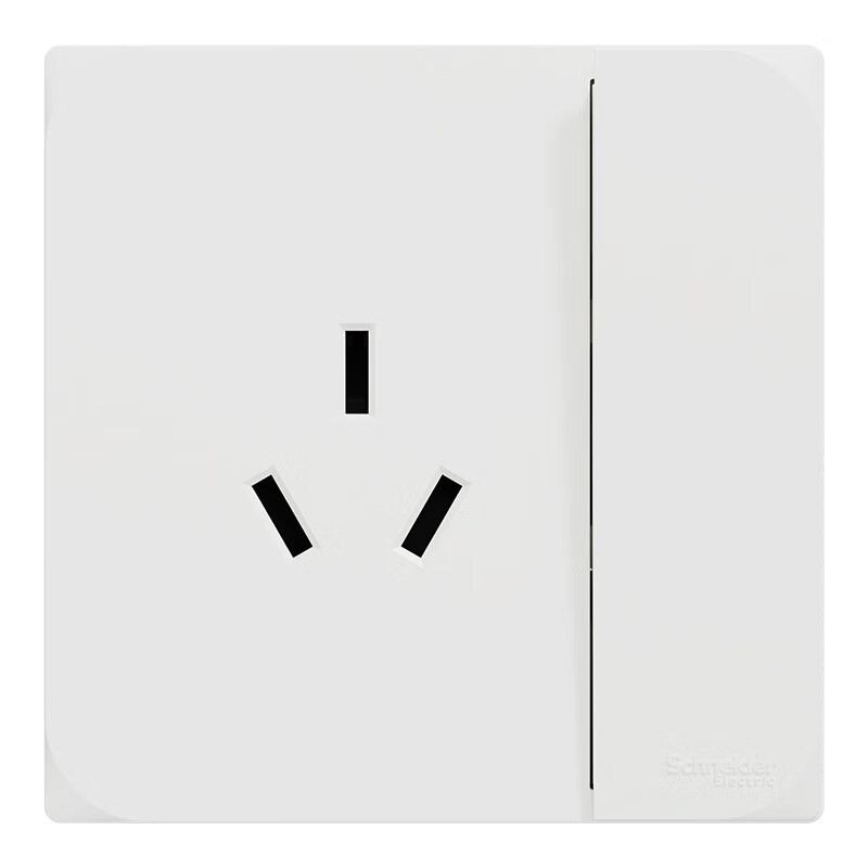Schneider 16A Three-Hole High-Power Air Conditioner Socket with Switch, 86-Type Single Switch 16A Socket Panel, Huan Yue Elegant White Color