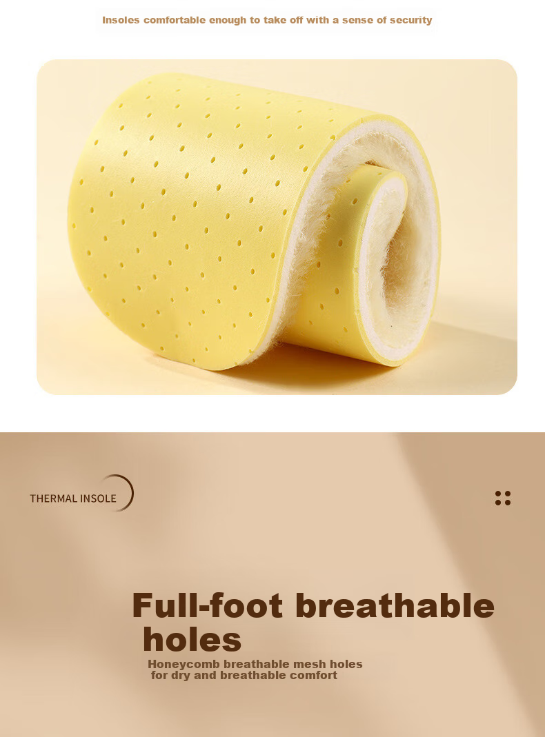 FOOTOPPO Latex Wool Insoles for Women, Winter Cold-Proof Warm Fleece-Lined Insoles for Men, Thick Soft-Soled Fleece Linings for Winter 8