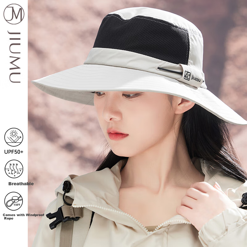 JIUMU Sun Protection Hat for Women, Sun Visor Hat, Sun Hat, Fisherman Hat, Cooling Hat, Summer Outdoor Face-Covering UV Protection Hat for Wome