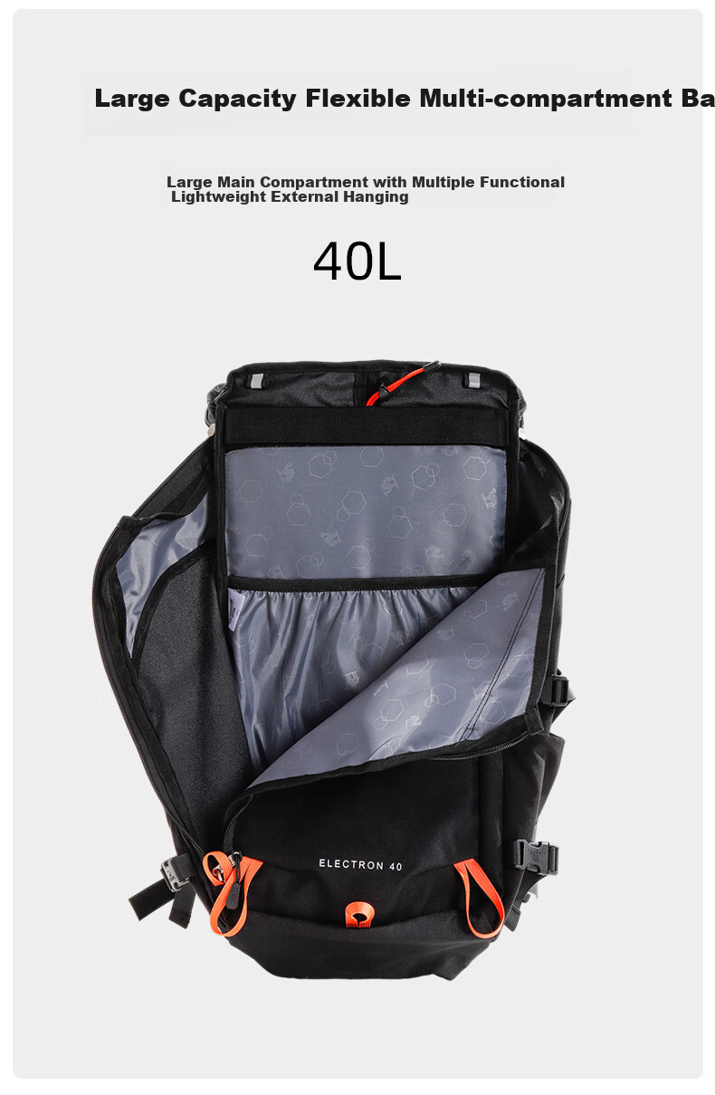 CAMEL Outdoor Lightweight Hiking Backpack, Waterproof Travel Rucksack, Shoulder Bag 573C373045, Orange-Red Color 1