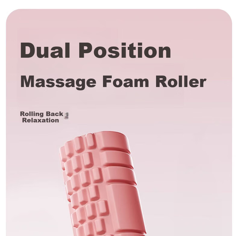 Duweike Foam Roller Muscle Relaxation Roller Spiky Massage Stick Leg Massage Yoga Stick Green White 45cm 1
