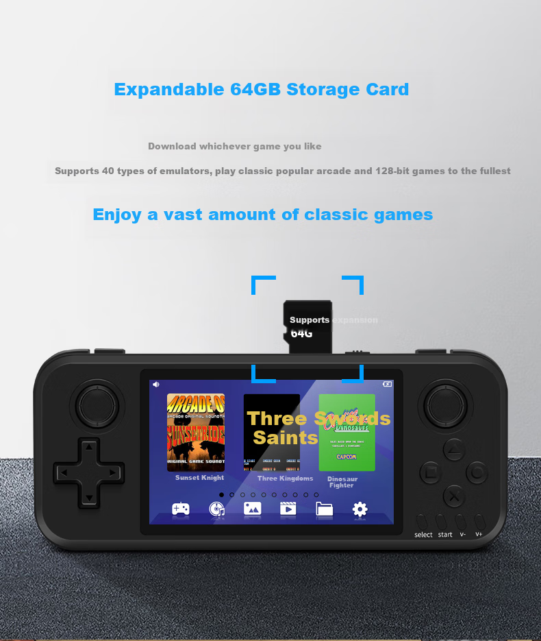 Xiaobawang Q400 Game Console, PSP Handheld, Switch Dual Joysticks, HD Screen, GBA Classic Arcade Games, Supports Multiplayer Battles, Portable Handheld Console 12