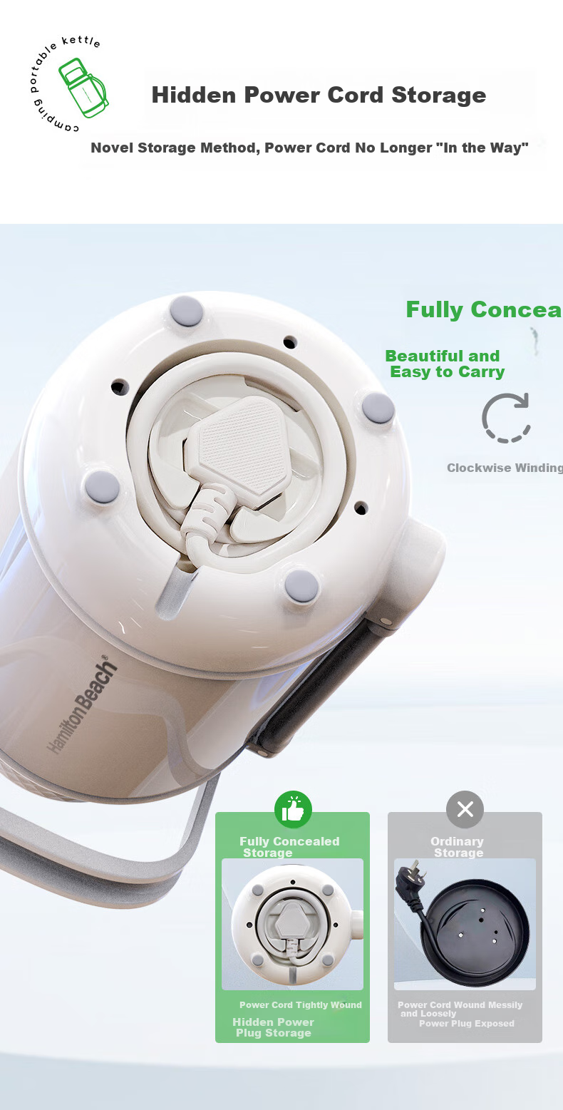Hamilton Beach Portable Electric Kettle Health Pot Water Boiler Cup 1.2L Baby-Friendly Grade 316L Stainless Steel Camping Travel Insulated Hot And Cold Temperature Control EC12101 9
