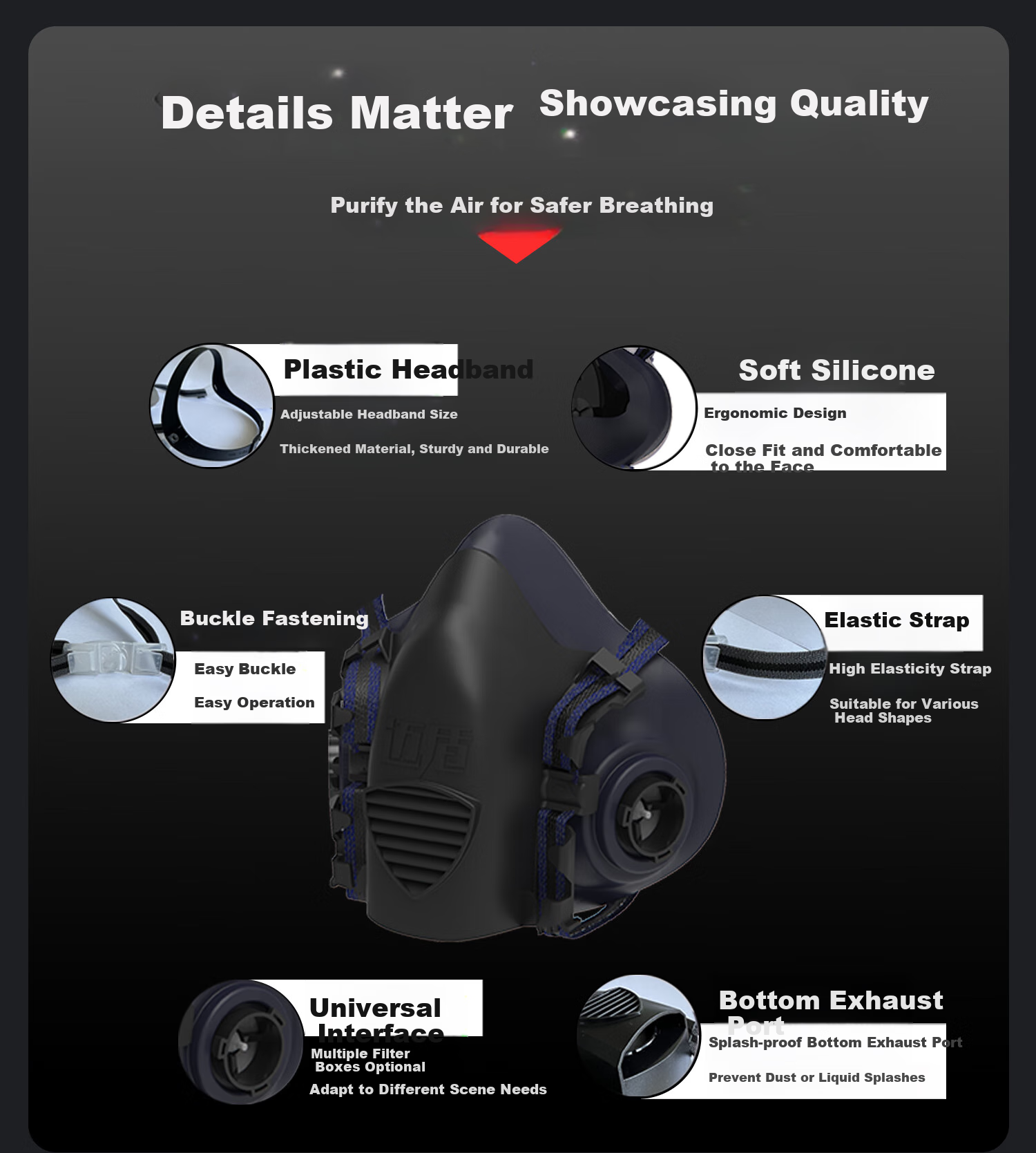 MAIDUN Dust Mask KP100, Coal Mine Underground Specialized Dust-Proof Mask, Grinding Dust Mask, 802C Set 7