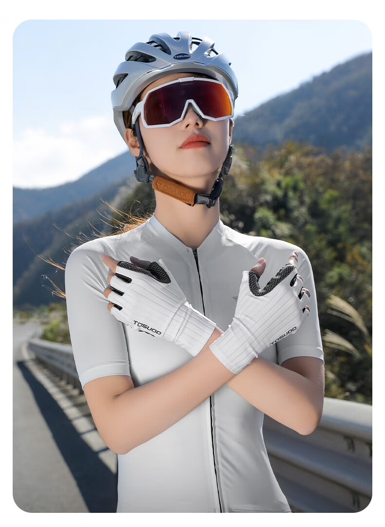 Tasiduizhang Bicycle Gloves, Half-Finger Riding Gloves for Men And Women, Road And Mountain Bike Breathable Silicone Shock-Absorbing Cycling Equipment, Black XL 4