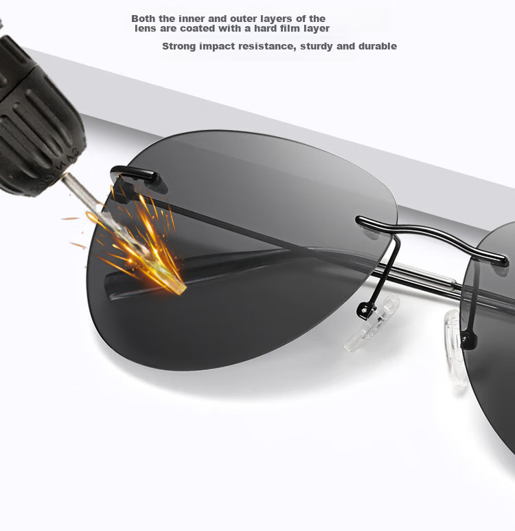 Bertha Polarized Sunglasses for Men, Imported Titanium Material, Specialized for Driving, Photochromic, Frameless, Ultra-Light, for Driving And Fishing 17