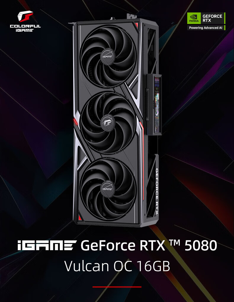 Colorful IGame GeForce RTX 5080 Vulcan OC 16GB GDDR7 DLSS 4, Hushen OpenClaw Crayfish Graphics Card for PC 2