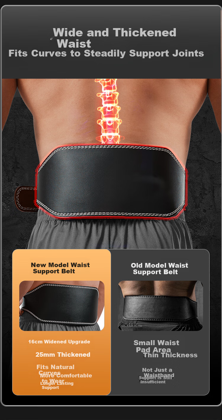 JD Original Fitness Waist Support Belt for Men, Weightlifting Squats Deadlift Strength Training Sports Back Brace, Athletic-Specific 4