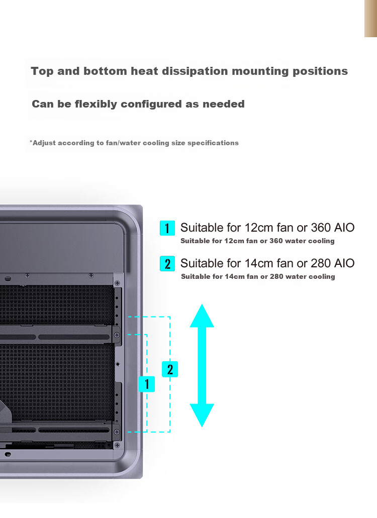 JONSBO BO400 ATX Aluminum Seaside Case (E-Sports Gaming, 360mm Water Cooling, 5V ARGB Lighting Effects, 10 Fan Positions, Aluminum Alloy GPU Bracket, ATX Power Supply Position) 12