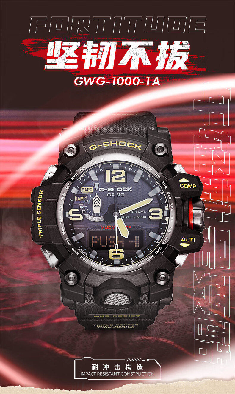CASIO G-SHOCK Mudmaster Solar-Powered Multi-Function Sports Watch for Men, Valentine's Day Gift GWG-2000 1