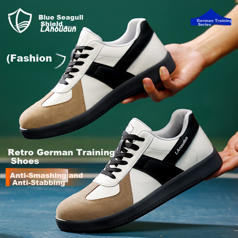 Lanoudun Safety Shoes for Men, Steel Toe Cap, Puncture-Resistant, Lightweight Work Boots, Non-Slip Training Shoes D237 Size 41