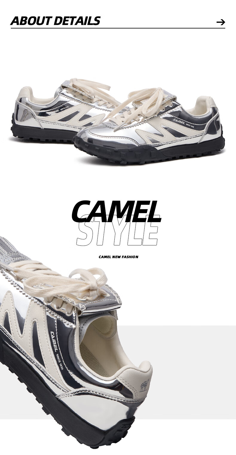 CAMEL Mountain And Sea Flip-Top Version Thin-Soled Women's Shoes Retro German Training Sneakers X25B09L7038 Yellow/black 35 18