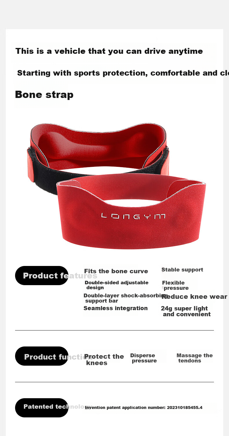 Lianji Patellar Strap for Men And Women, Professional Knee Joint Injury Protection Band for Basketball, Running, Sports, And Badminto 2