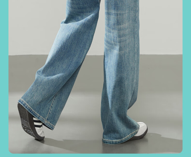 ESE-Y Straight-Leg Jeans for Women, New Spring 2025 Wide-Leg Trousers, Vintage Blue, Size 25 22