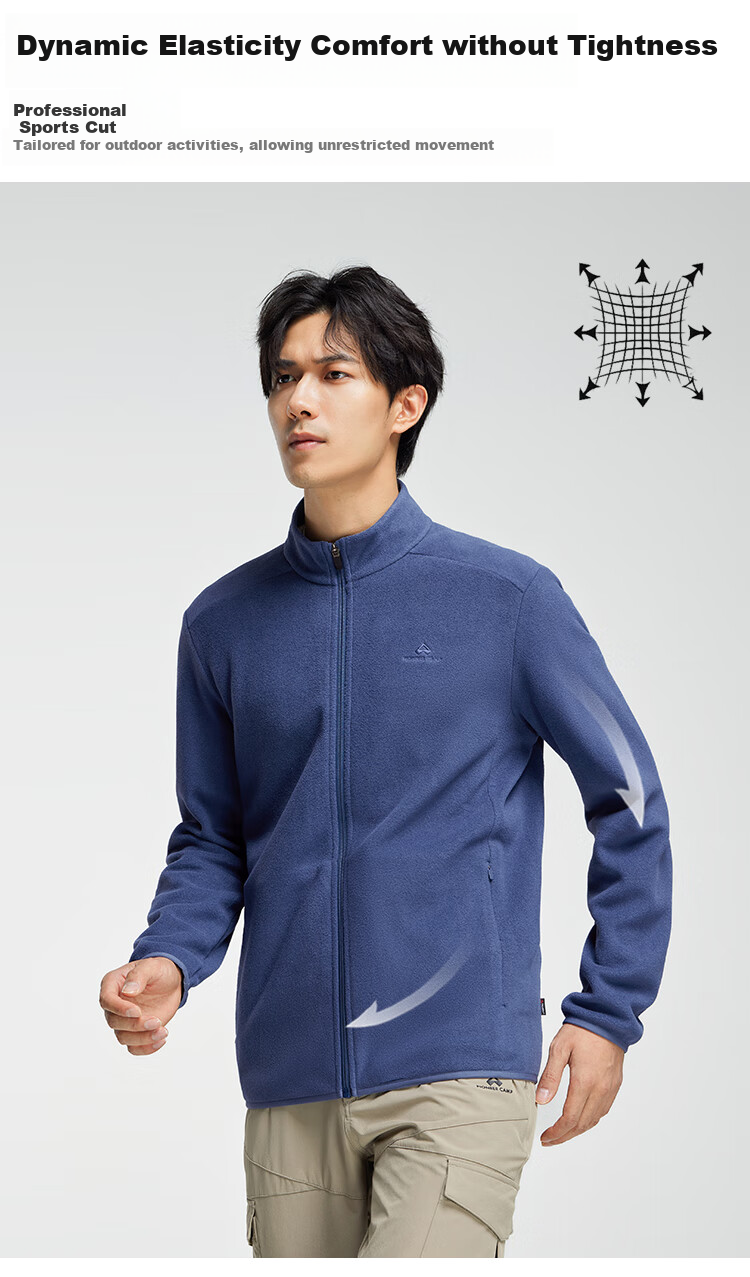 Pioneer Camp Polartec Fleece Jacket for Men, Autumn And Winter Stand-Up Collar, Casual Lightweight Warm Hoodie, Outdoor Outerwear 6
