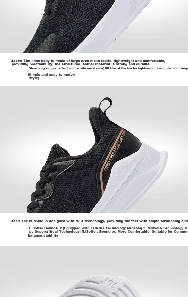 361° Women's Sports Shoes, Spring And Summer Mesh Breathable Lightweight Outdoor Casual Running Shoes for Women, 682116701F-8 35